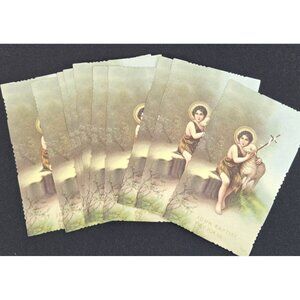 St John Baptist Boy English Vintage Holy Cards Lot 10pc Italy